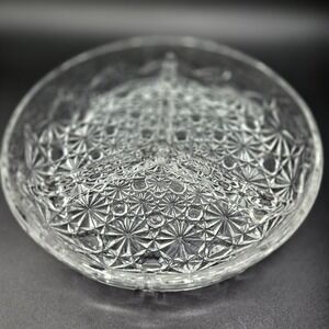 Vtg Veropa Cut Crystal Glass 3 sections divided candy dish 1980s from France EUC